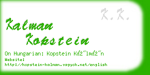 kalman kopstein business card
